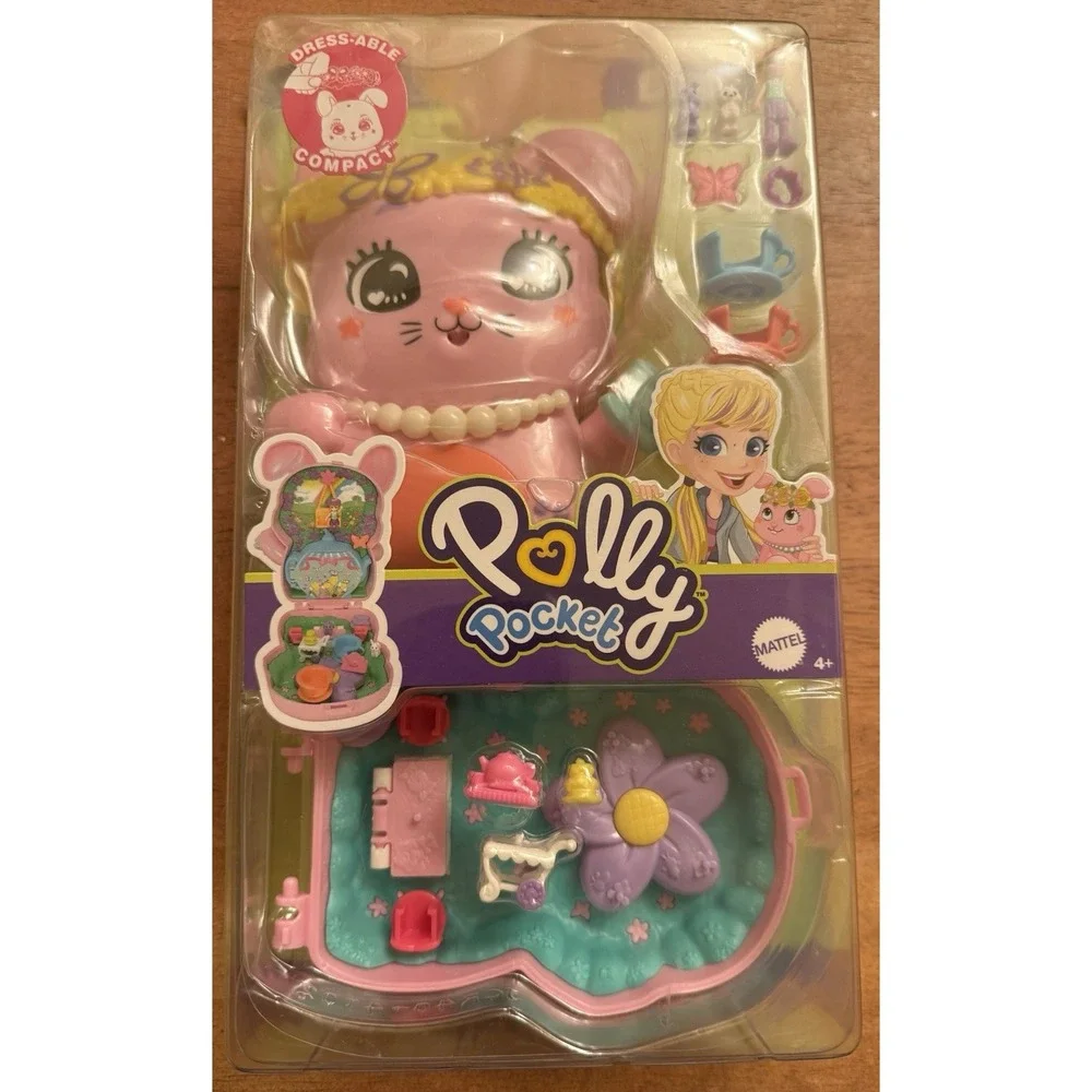 Polly Pocket Tea Party Bunny Compact Travel Toy‎ Playset Toy New With Tag